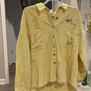 POL Light Yellow Distressed Shirt